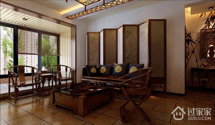 中式风格别墅装饰设计沙发背景