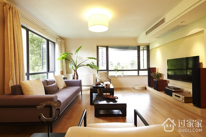 新中式风格质朴三居欣赏客厅设计