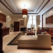 135平新中式风格住宅欣赏客厅