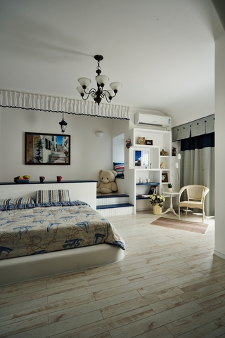 简约地中海风装饰卧室设计效果图