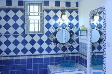 87平蓝色地中海案例欣赏洗手间