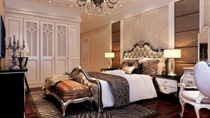 欧式奢华效果图案例欣赏卧室效果