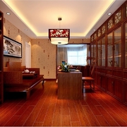 中式风温馨效果图欣赏书房设计
