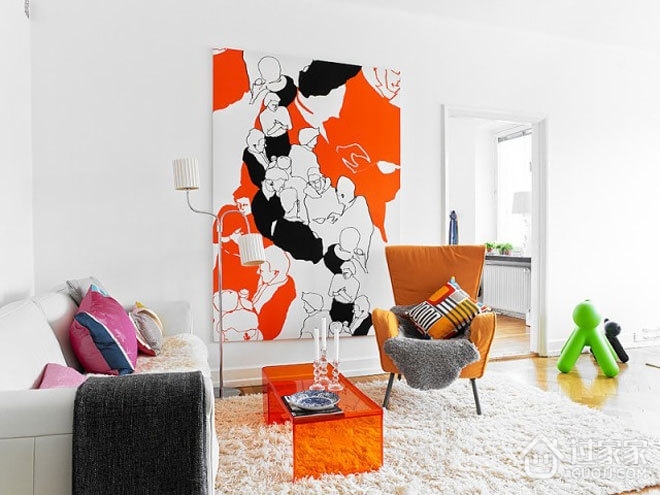 78平强烈色彩公寓欣赏客厅