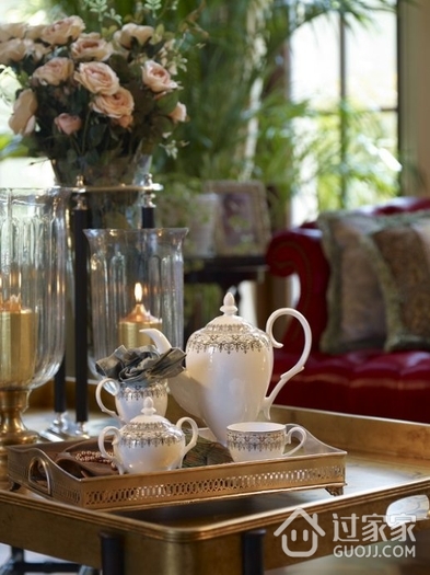 美式风格别墅套图客厅茶具