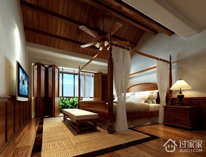 东南亚风格住宅卧室效果