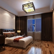 105平中式风格效果图欣赏卧室