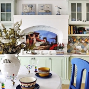 地中海蓝色之家欣赏厨房