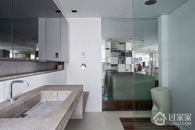 白色现代时代感住宅欣赏洗手间