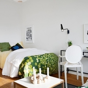 33平简约小公寓设计欣赏卧室效果