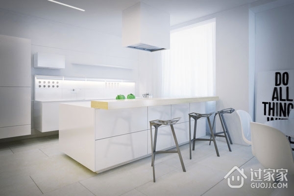 简洁现代白色住宅欣赏厨房
