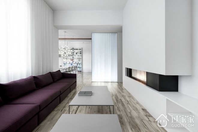 极简白色现代住宅欣赏客厅效果