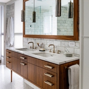现代原木设计三居欣赏洗手间