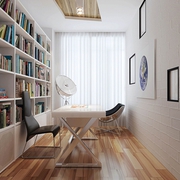 79平白色现代风格住宅欣赏书房