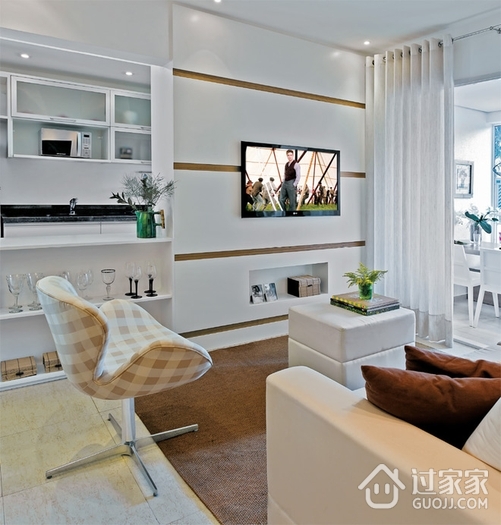 白色现代一居室欣赏客厅设计