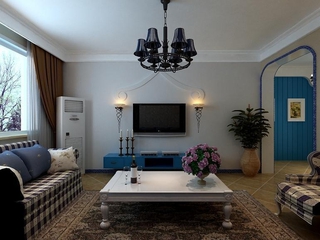 地中海效果图案例欣赏客厅设计
