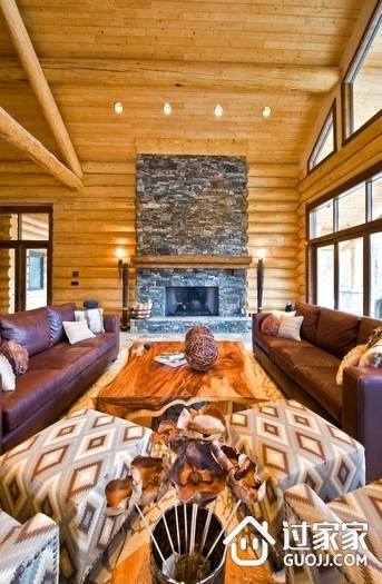 美式纯木住宅欣赏客厅设计图