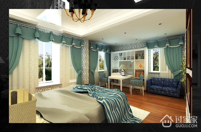 地中海风格设计样板房欣赏卧室效果