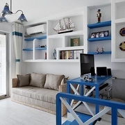 蓝白地中海两居室欣赏客厅设计