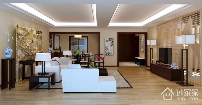 98平中式风格住宅欣赏客厅设计