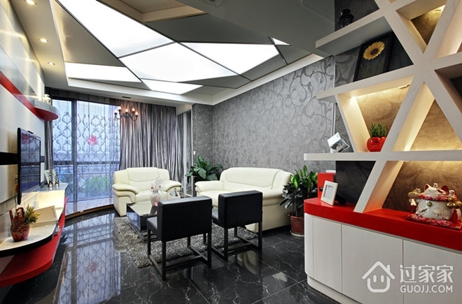 108平极简现代时尚住宅欣赏客厅设计