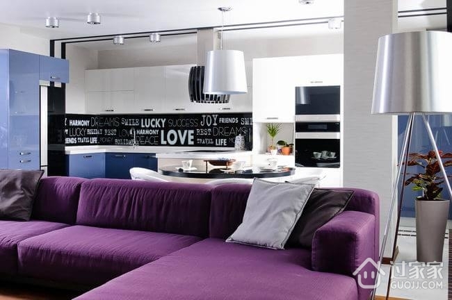 110平紫色的美居欣赏客厅设计