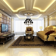 145平欧式奢华效果图欣赏客厅设计