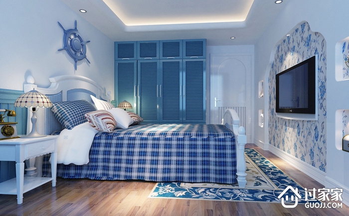 蓝色地中海家居欣赏卧室效果