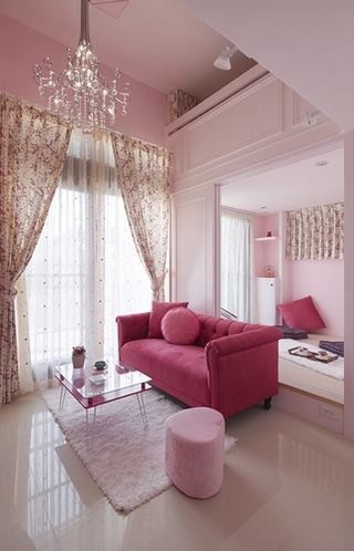 粉色淡雅简约住宅欣赏客厅设计