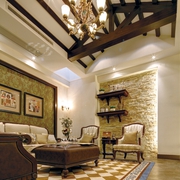 美式风格住宅装修效果设计会客厅