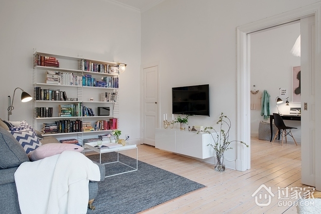 57平白色北欧住宅欣赏客厅设计