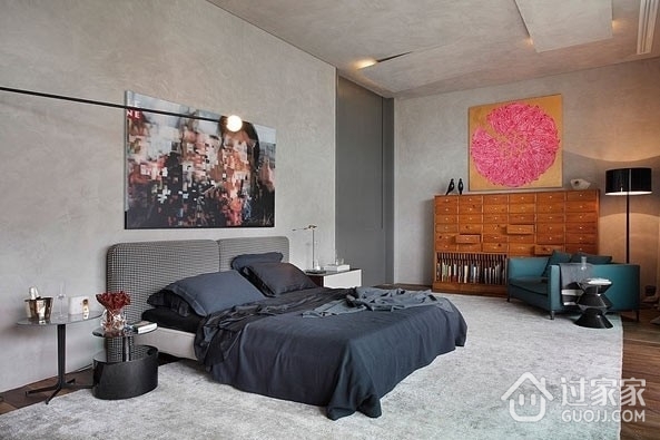 灰色调现代公寓欣赏卧室设计