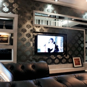 新古典豪华样板房电视背景墙效果图