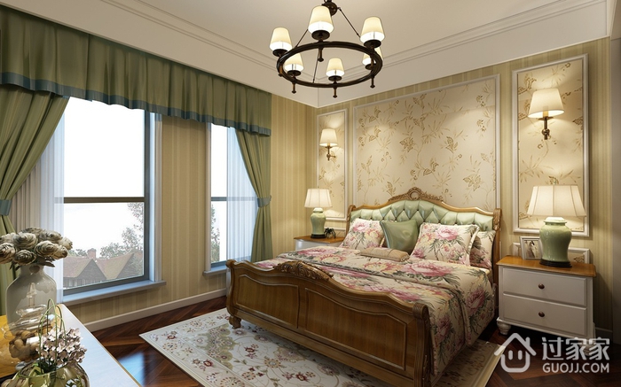 美式风格复式楼效果图欣赏卧室设计
