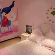 粉色公主房间床布置图片