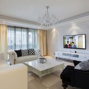 120平白色新古典住宅欣赏客厅效果
