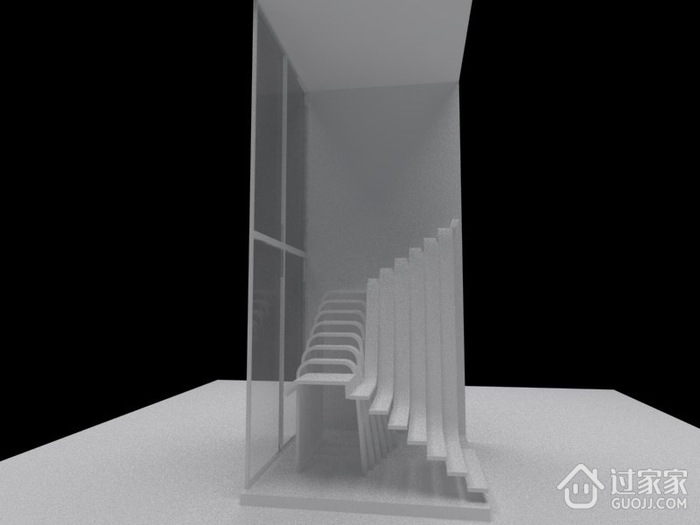 现代设计效果图楼梯模型效果