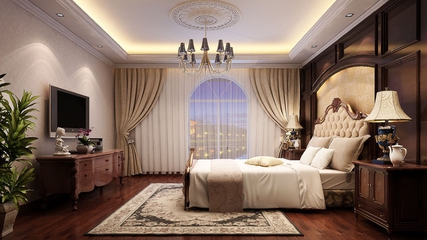 美式大宅设计效果图欣赏卧室摆件
