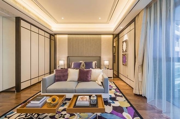 185平新中式风格样板房欣赏卧室