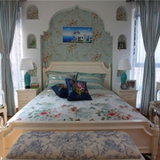 蓝色地中海住宅案例欣赏卧室陈设