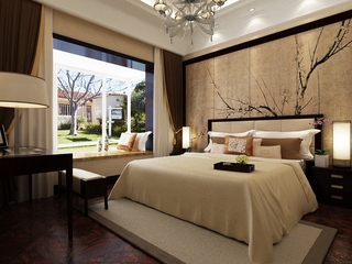 新中式典雅稳重住宅欣赏卧室效果