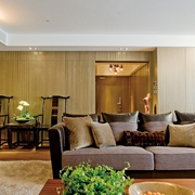 浓郁新中式三居室欣赏客厅背景墙设计