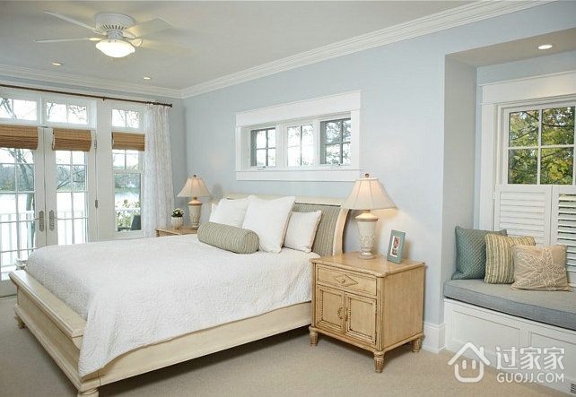白色美式风四居室欣赏卧室窗户