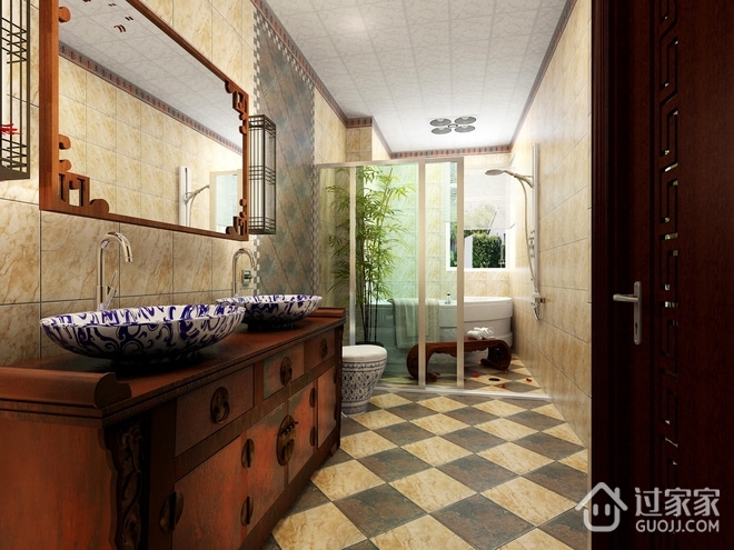 中式古典别墅住宅欣赏洗手间
