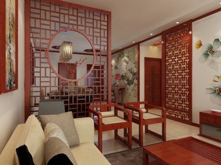 112平中式风格效果图欣赏客厅设计