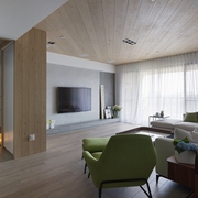 112平木质现代住宅欣赏客厅效果