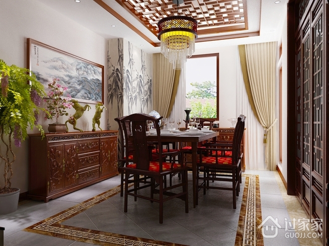 中式古典别墅住宅欣赏餐厅设计