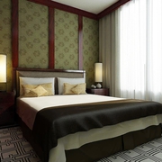 卧室背景墙装修效果图 精致木质三居室