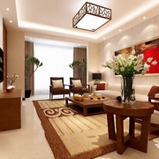76平新中式住宅欣赏客厅效果