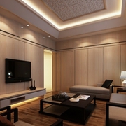 105平中式风格效果图欣赏客厅
